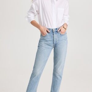 AGOLDE Riley High Rise Straight Crop Jeans - Zephyr Wash (Size 27)